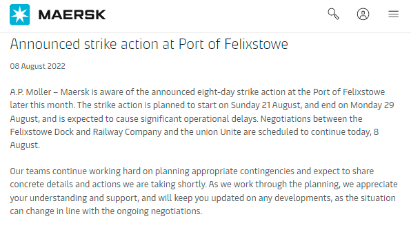 8-day strike at the Port of Felixstowe-2 フェリックストウ港での8日間のストライキ-2