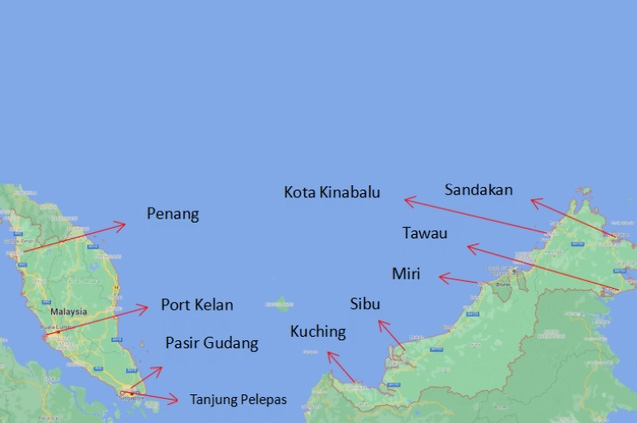 Ports in Southeast Asia-Malaysia 東南アジア・マレーシアの港