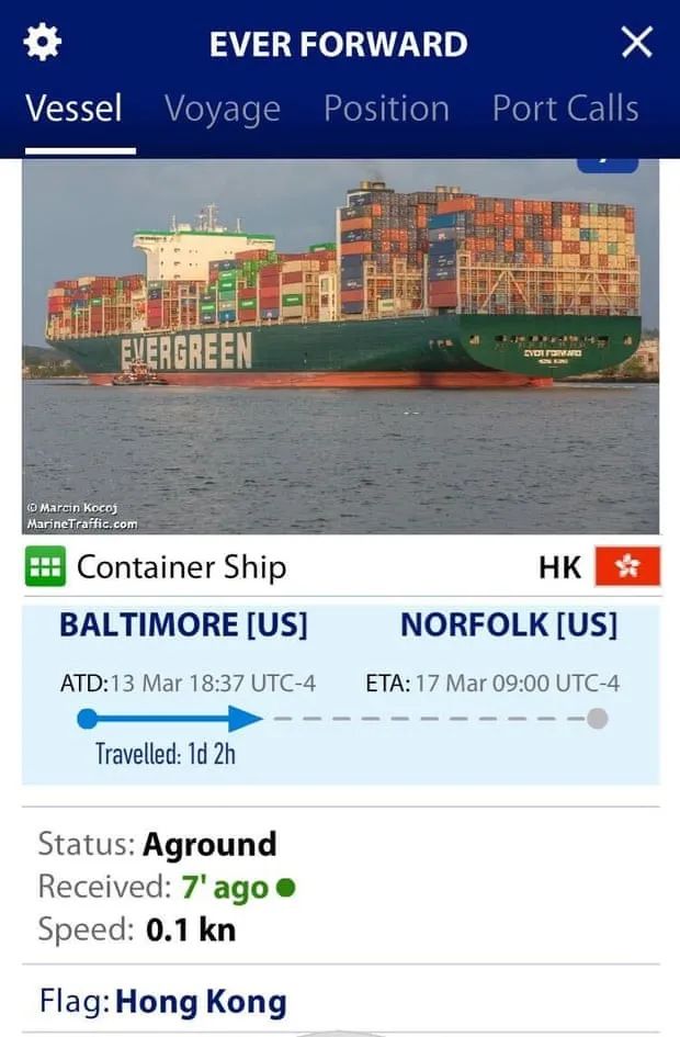 Container Ship Runs Aground in Chesapeake Bay_4 チェサピーク湾でコンテナ船が座礁_4